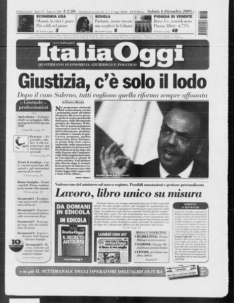 Italia oggi : quotidiano di economia finanza e politica